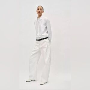 NWT ZARA WOMEN'S COLLECTION TAPERED MID-RISE
WAXED CRACKED JEANS BAGGY SIZE 4